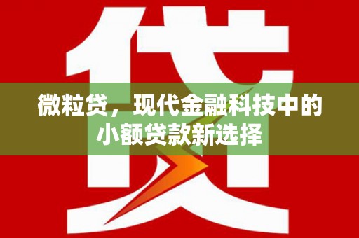 沁源微粒贷，现代金融科技中的小额贷款新选择