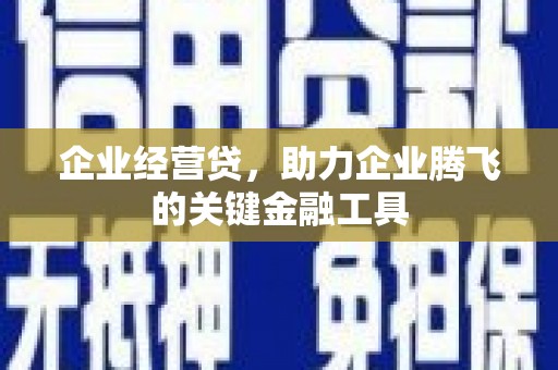 沁源企业经营贷，助力企业腾飞的关键金融工具