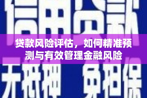 沁源贷款风险评估，如何精准预测与有效管理金融风险