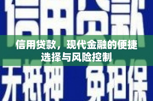 沁源信用贷款，现代金融的便捷选择与风险控制