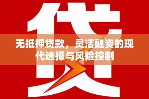 沁源无抵押贷款，灵活融资的现代选择与风险控制
