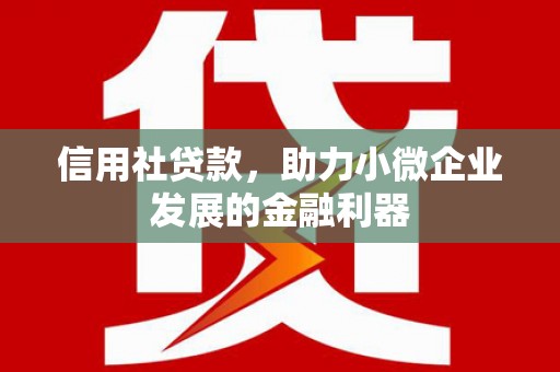 沁源信用社贷款，助力小微企业发展的金融利器