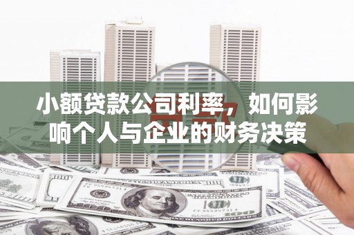 沁源小额贷款公司利率，如何影响个人与企业的财务决策