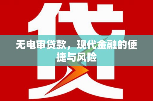 沁源无电审贷款，现代金融的便捷与风险