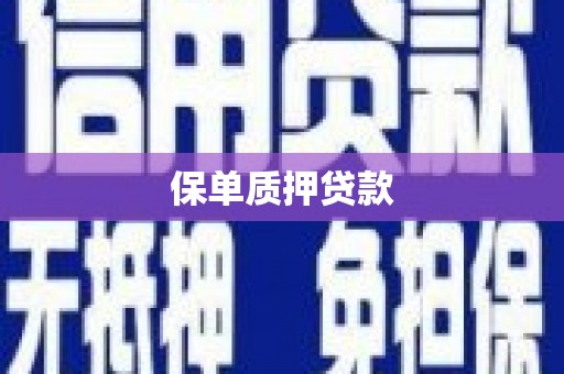 沁源保单质押贷款