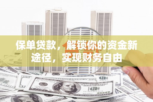 沁源保单贷款，解锁你的资金新途径，实现财务自由