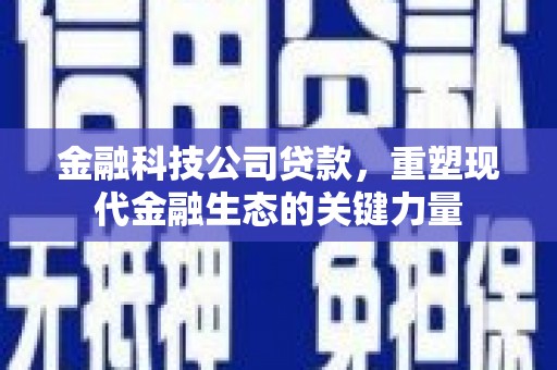 沁源金融科技公司贷款，重塑现代金融生态的关键力量