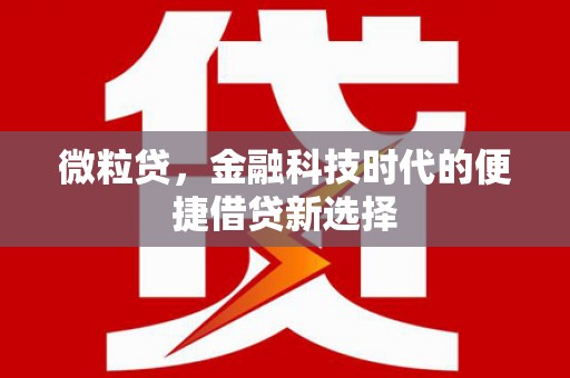 沁源微粒贷，金融科技时代的便捷借贷新选择
